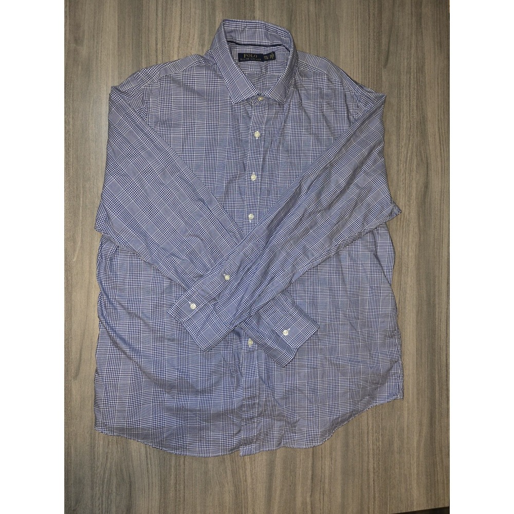 Polo Ralph Lauren Mens Blue Plaid Button Up Sz XXL Classic Preppy Designer